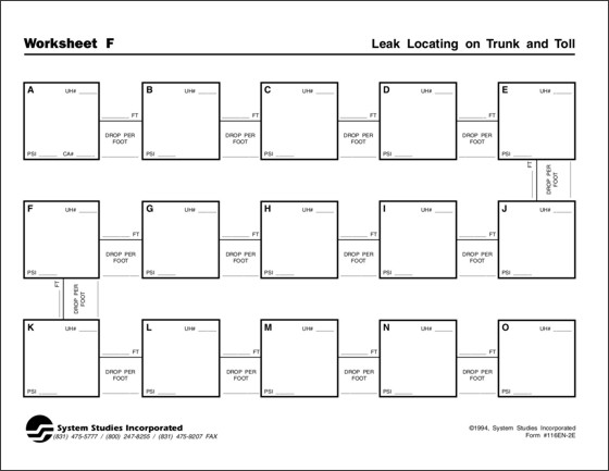 Leak Locating Worksheet F